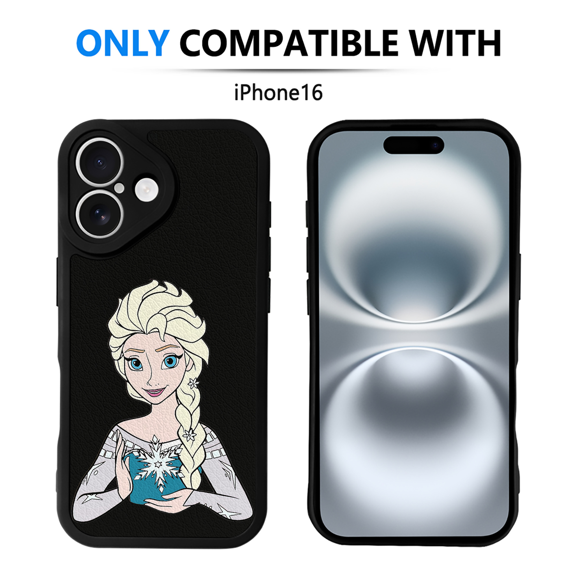 （画像用） アナと雪の女王 アンナ エルサ Frozen Anna Elsa 【iPhone 16シリーズ対応】シリコンスマホケース（レザー調） 材質：シリコン